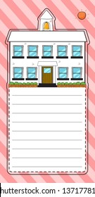 Illstration of an empty stationery in a building form