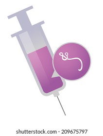 Illstration of an isolated syringe with ebola