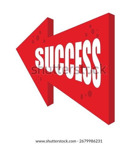illsutration of red arrow success roadsign. suitable for use as additional object design