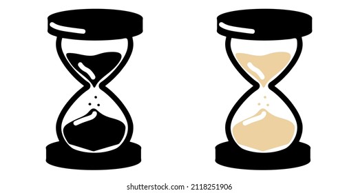 Illsutration vector graphic of black and color hourglass icon