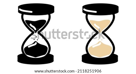 Illsutration vector graphic of black and color hourglass icon