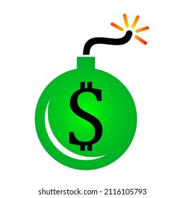 Illsutration vector graphic of dollar bomb
