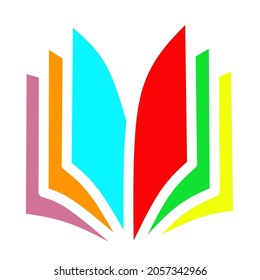 Illu vector graphic of books on colorful paper perfect for book companies, author logos, libraries