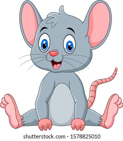 Illuatration of Cute mouse cartoon