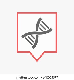 Illuatration of an isolated line art tooltip with a DNA sign