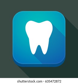Illuatration of a long shadow app icon with a tooth