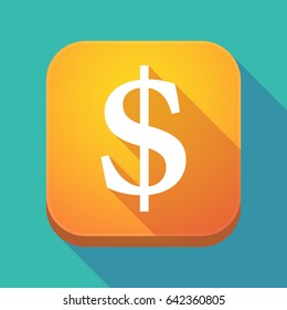 Illuatration of a long shadow app icon with a dollar sign 