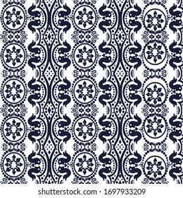 illuatration pattern mexican talavera design