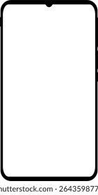 illuftration of a smartphone screen showing blank. White screen phone without any apps on screen. Ideal for sample and mockup for your concept wallpaper or promote. Elegant and modern models,