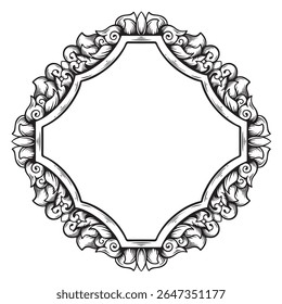 ilustração arte mão desenhada gravura em preto e branco ornamnet design frame