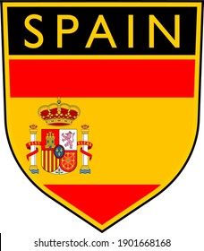 illuistration of spain shield flag. Isolated 