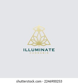 illuminate gold icon logo design vector