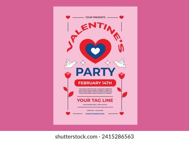 Illuminate love with our vibrant Valentine's Day party flyer template. Exquisite design to set the mood for a memorable celebration. 💕✨ #ValentinesDay #PartyFlyer