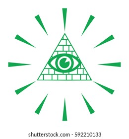 Illuminate - symbolic icon with all seeing eye