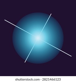 Illuminate your projects with this stellar blue light flare orb a captivating illustration perfect for space-themed backgrounds and fantasy concepts. The sharp cross-flare adds a celestial touch to any design.