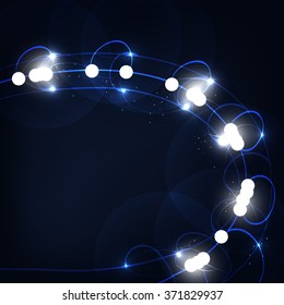 illuminated abstract digital wave of glowing particles and wireframe