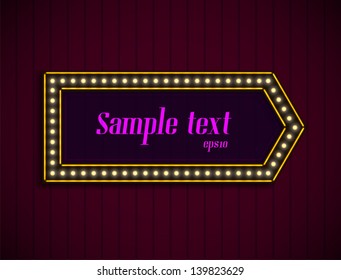 Illuminated billboard. Vector illustration