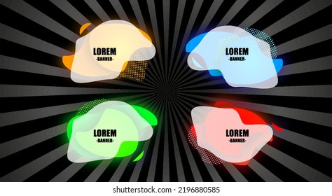 illuminated blots on a black background illustrator