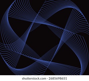 Padrão abstrato azul iluminado contra fundo preto