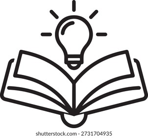 Ideia iluminada do livro isolada no fundo branco, ilustração