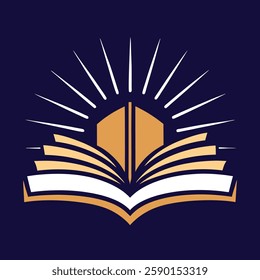 Illuminated Book Logo, Symbolizing Knowledge and Enlightenment