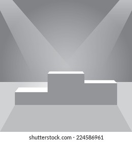 Illuminated business winners podium vector illustration