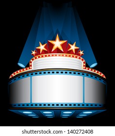 Illuminated cinema marquee