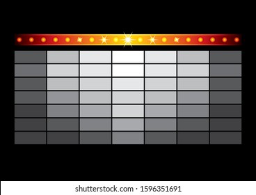 Illuminated cinema marquee with shinning lights