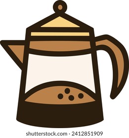 Illuminated Coffee: Vector Illustration of a Pot Full of Delight