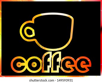 illuminated cup of coffee