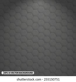 Illuminated Dark Hexagon Grid Vector Pattern