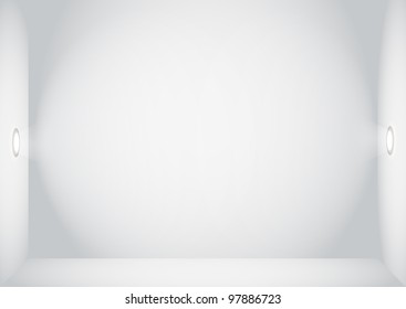 Illuminated empty wall template. Ready for your content