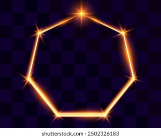 Forma geométrica iluminada. Signo de marco Horizontal ligero. Marco ligero.