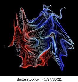 Illuminated holographic glitched texture made by generative algorithm. 