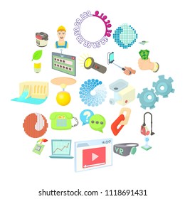Illuminated icons set. Cartoon set of 25 illuminated vector icons for web isolated on white background