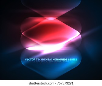 Illuminated lens flares, glowing color techno background. Vector hi-tech abstract background, HUD style