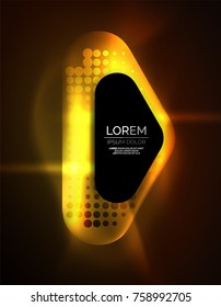 Illuminated lens flares, glowing color techno background. Vector hi-tech abstract background, HUD style