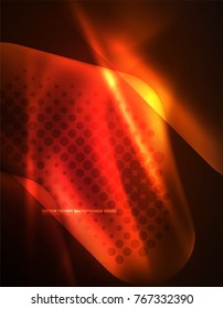 Illuminated lens flares, glowing color techno background. Vector hi-tech abstract background, HUD style