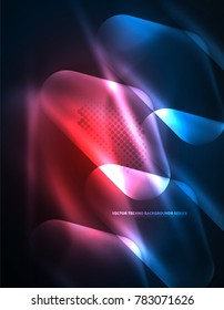 Illuminated lens flares, glowing color techno background. Vector hi-tech abstract background, HUD style