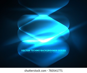Illuminated lens flares, glowing color techno background. Vector hi-tech abstract background, HUD style