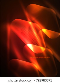 Illuminated lens flares, glowing color techno background. Vector hi-tech abstract background, HUD style
