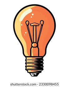 illuminated light bulb vector design over white