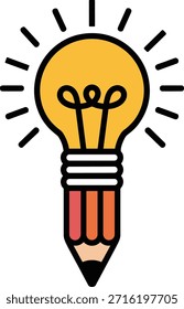 Bombilla iluminada con idea, pensamiento creativo, que ilumina la lluvia de ideas. Representa la inteligencia, la inspiración, las soluciones, los conocimientos y el proceso de pensamiento