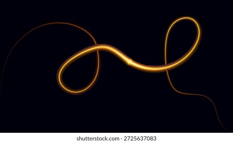 Illuminated Looping Light Trail on Black Background