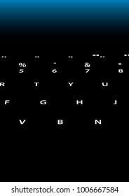 Illuminated Mac keyboard keys on black background, modern tech aesthetics and digital detail captured at angle vector