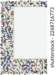 Illuminated manuscript style border with vines and flowers