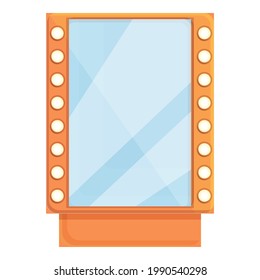 Illuminated mirror icon. Cartoon of Illuminated mirror vector icon for web design isolated on white background