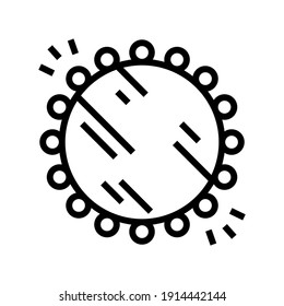 illuminated mirror with lamps line icon vector. illuminated mirror with lamps sign. isolated contour symbol black illustration