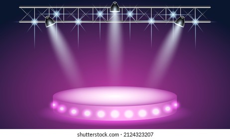 Illuminated pedestal for awarding.  Advertising podium.