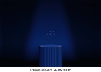 Illuminated podium on dark background creates atmosphere of celebration and achievement